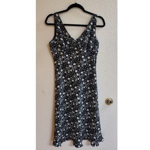 Vintage Express Black & White Floral Dress